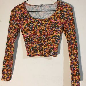 printed reed crop top